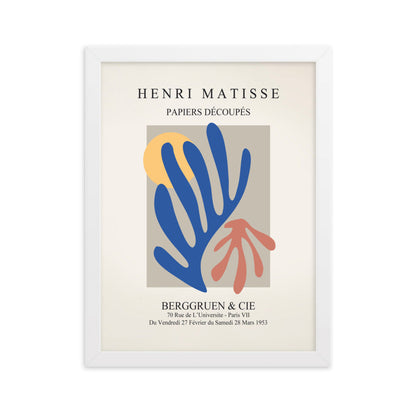 Poster - Henri Matisse, Papier Découpés bunter Garten Henri Matisse Weiß / 30×40 cm artlia